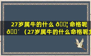 27岁属牛的什么 🐦 命格呢 🐴 （27岁属牛的什么命格呢女性）